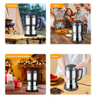 Electric Coffee Grinder 300W 25000RPM, 8-Blade Stainless Steel Spice & Grain Mill for Coffee Beans