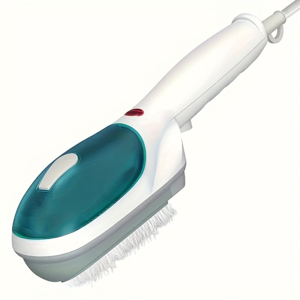 Green Handheld Garment Steamer and Dry Iron with Heated Face, Removable Brush and Filling Cup