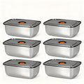 Stainless Steel Lunch Boxes, Set of 6 Large 50.72 oz Food Storage Containers with Lids – Airtight Stackable Refrigerator Storage Containers