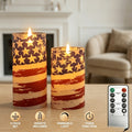 Flameless LED Candles with Remote Control, Flickering Flame Effect, Independence Day Patriotic Home Decor