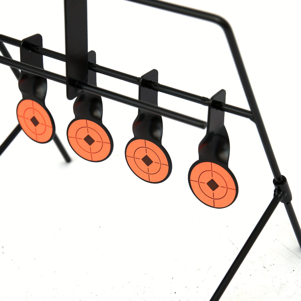 Shooting Target Stand with 4 Rotating Targets – Metal Frame Practice Target for Indoor & Outdoor Training