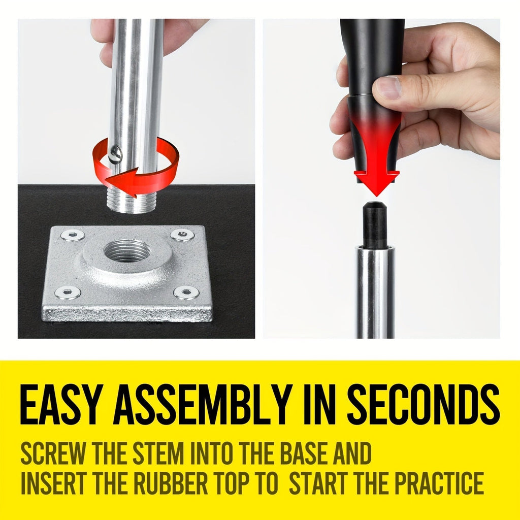 Adjustable Baseball and Softball Batting Tee with 25–37 Inch Height Range and Weighted Square Base