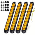 LED Trailer Marker Lights 4-Pack – 15 LED Stop Turn Signal Tail Light Bar for Truck, Semi, Boat Trailer & RV | Amber, Red, White