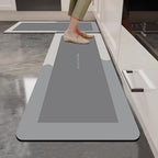 Kitchen Mat Set 2 Piece Anti-Slip Water Absorbent Thickened Diatom Mud Floor Mats for Kitchen Bathroom Entryway