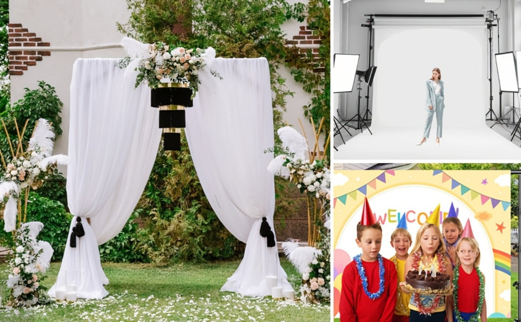 10x10ft Heavy Duty Backdrop Stand Kit – Photography Background Support System with 2 Stands, 4 Crossbars, 4 Clamps & Carry Bag for Photo