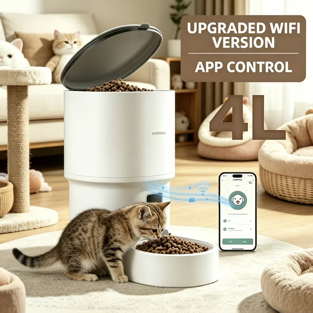 Automatic Pet Feeder – WiFi Remote Control, Detachable & Washable, Large Capacity Smart Food Dispenser for Cats & Dogs, 3 Models