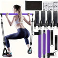 Resistance Band Pilates Bar Kit 8-Piece – 150LB Bands, Ankle Straps & Drawstring Bag, Portable Home Gym Fitness Set for Full Body Workout