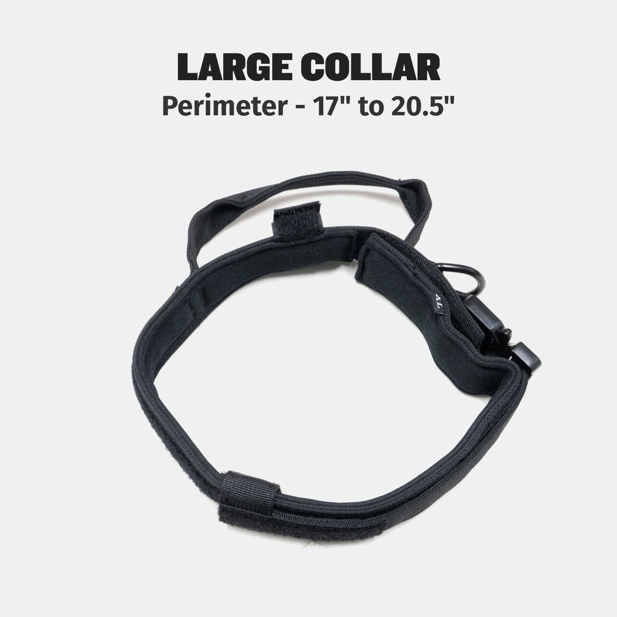 Padded Tactical Dog Collar Black - Large (17" - 20.5")