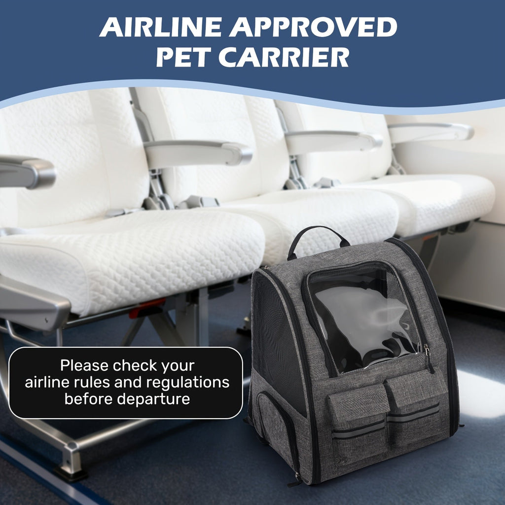 Rolling Pet Carrier with Wheels | 2-in-1 Trolley Cat Carrier Bag, Airline Approved, Telescopic Handle, Detachable Soft-Sided Travel Bag