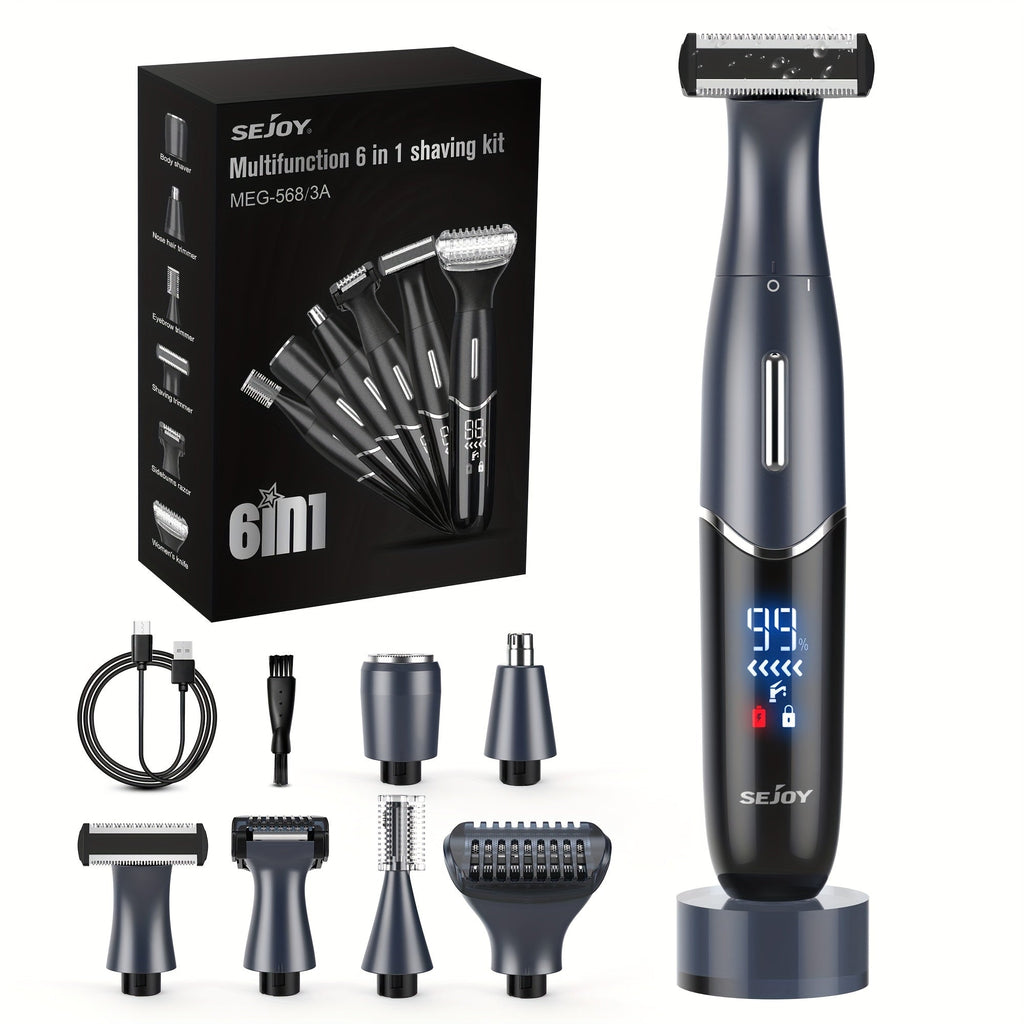 Women's Electric Bikini Trimmer Body Shaver Cordless Razor Replaceable Heads Facial Hair Eyebrow Nose Ear Hair Removal Sensitive Skin