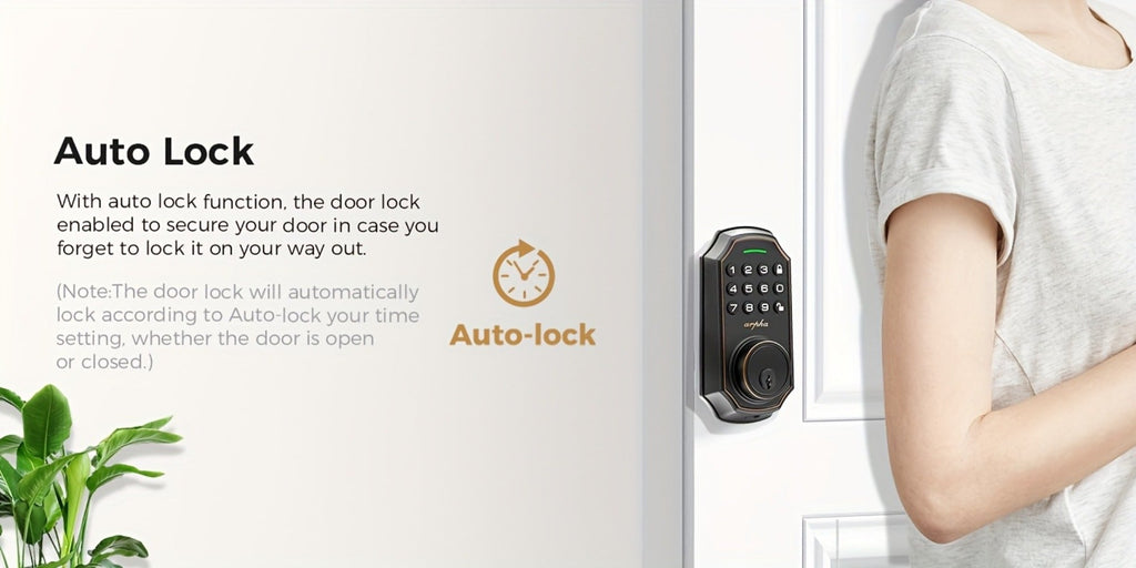 Smart Door Lock Arpha Keypad Deadbolt with Black Silver Handle Sets and Optional Fingerprint WiFi Versions