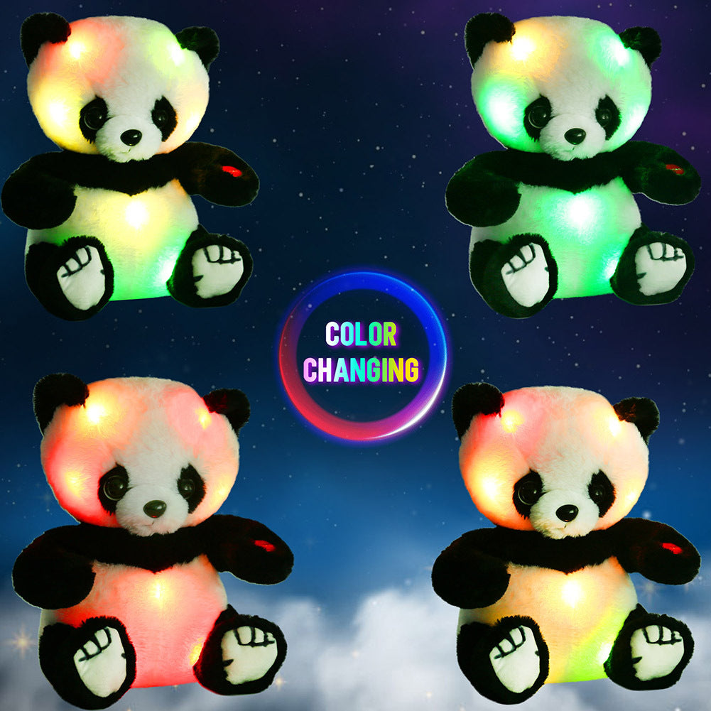 12-Inch Jumbo Light-Up Panda Plush with Color-Changing LEDs, Soft Stuffed Body, Button Control and 2-AA Battery Compartment