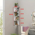 Wall-Mounted Alternating Corner Shelf in White Five-Tier or White and Black Three-Tier Options
