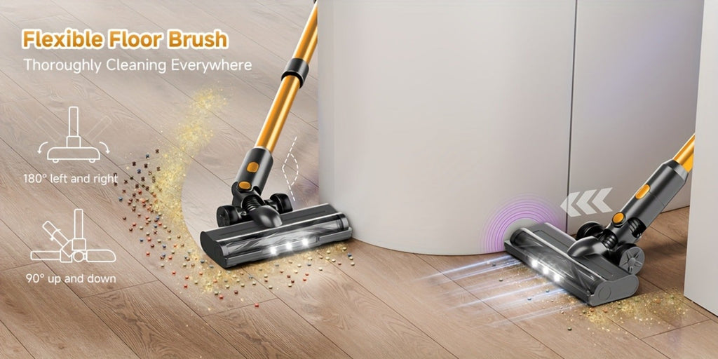 Cordless Stick Vacuum Cleaner 60Kpa 55-Min Runtime - Anti-Tangle Handheld Vacuum for Hardwood for Entryways, Bedrooms and Living Spaces
