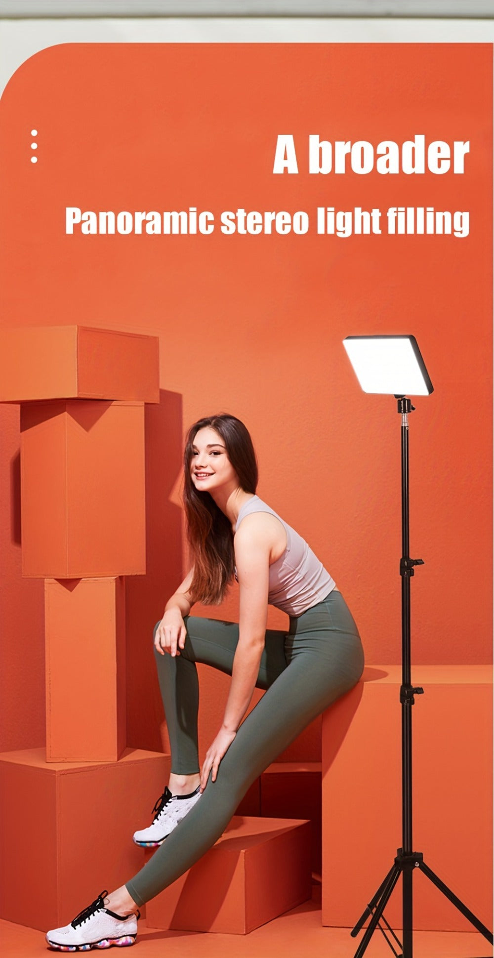 LED Video Light Panel 5600K Dimmable Photography Lighting Kit with Adjustable Tripod Stand for an Everyday Personal Care Routine