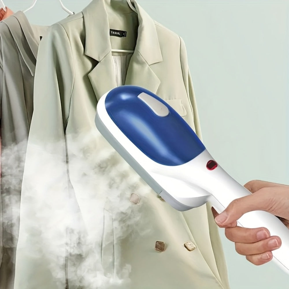 Green Handheld Garment Steamer and Dry Iron with Heated Face, Removable Brush and Filling Cup