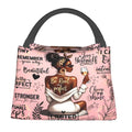 Insulated Lunch Bag with Black Girl Wine Tasting Pattern – Portable Reusable Cooler Bag for Camping, Picnic, Beach, Office & Outdoor Use