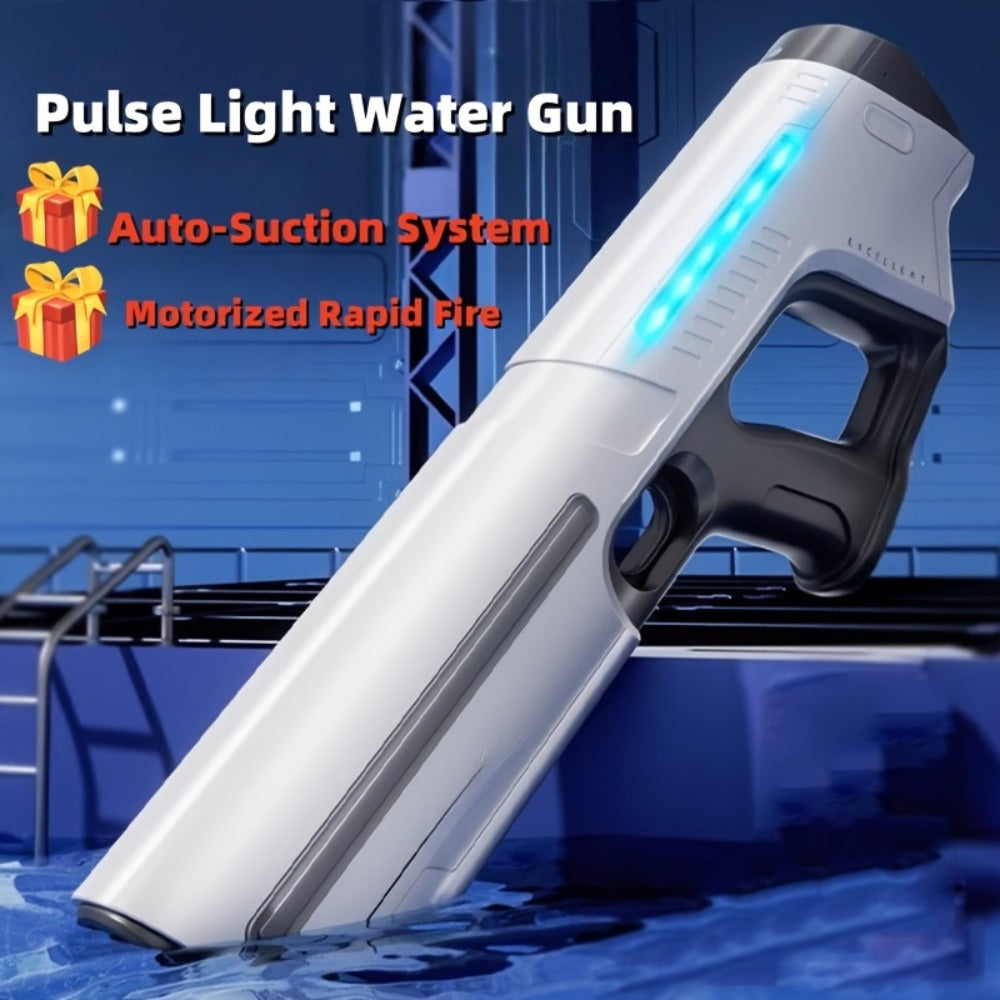 Rechargeable Electric Water Blaster with Pulse Light, Self-Fill Function and Blue, White or Brown Gift Box Options