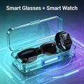 AI Smart Glasses with Real-Time Multi-Language Translation, Bluetooth Wireless Mic & Speaker