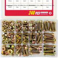 Metric Flange Bolt Nut Assortment Kit 240pcs – M5 M6 M8 Alloy Steel Hex Screws & Nuts Set in 14 Sizes Corrosion-Resistant for DIY Repair