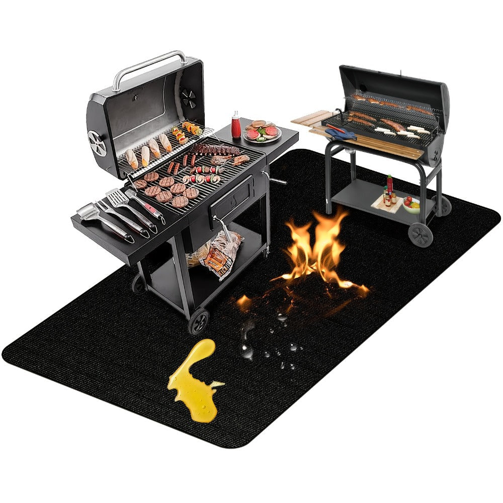 Grill Mat Fire Resistant BBQ Pad, Oversized Under Grill Mat 2000°F Heat Resistant, Oil-Resistant Deck Protector for Outdoor Grilling