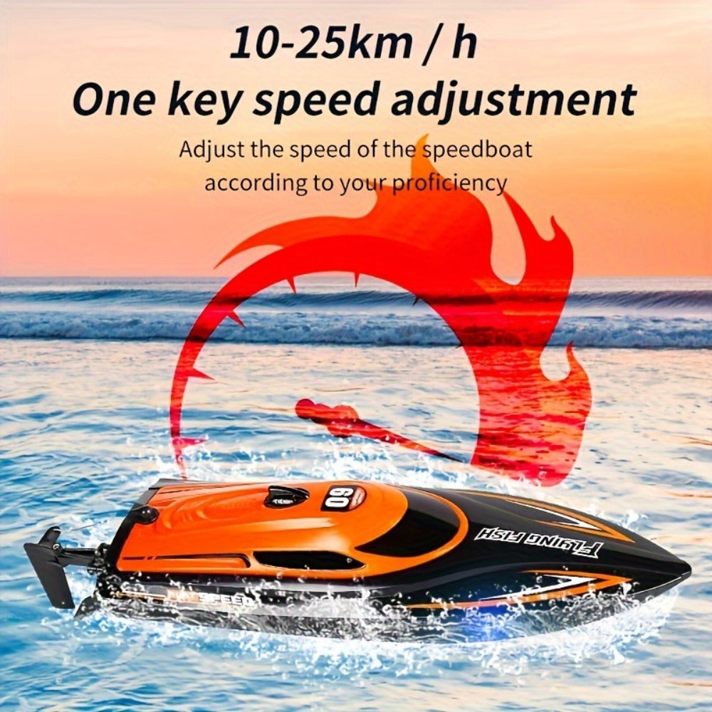 RC Speedboat 30KM/H with LED Night Navigation Lights with the Listed Color, Size or Set Options for Everyday Use