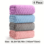 Towel Set 4 or 8 Piece Microfiber Collection with Hair-Drying Cap Options in Four Colors for Home and Guest Use