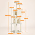 Cat Tree Tower Multi-Layer with Scratching Post, Perch Platforms & Cat Apartments – Tall Cat Climbing Frame for Indoor Cats