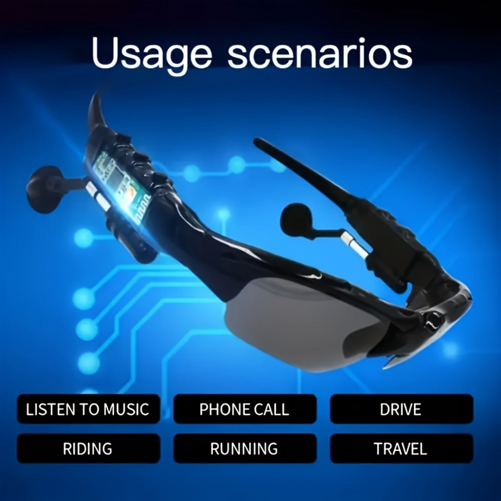 Open Ear Bluetooth Audio Glasses with Built-In Earbuds, Wireless Smart Sunglasses for Music & Hands-Free Calls