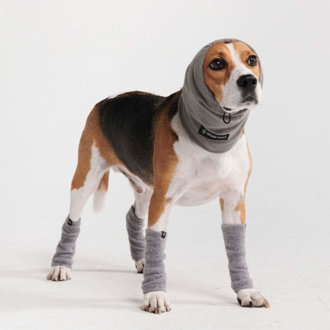 Stretch Fleece Dog Leg Warmers, Leg - Grey / S (10-15lbs/4.5-7kg)