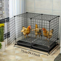 Small Animal Playpen & Pet Cage with Removable Tray, Indoor Outdoor Enclosure for Rabbits, Chickens