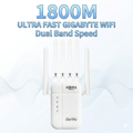 WiFi Range Extender Ourlife 1800Mbps WiFi 6 Dual-Band with Six Antennas, WPS Control and Ethernet Port