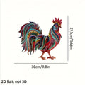Metal Chicken Decoration 2D Flat Iron Art Farmhouse Decor | Rustic Country-Style Floor Standing Statue for Garden Backyard Courtyard Kitchen