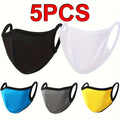 Face Masks – Washable Reusable Cloth Face Mask 5 Pack – Breathable Moisture-Wicking Sports Fabric, Adjustable