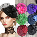 Fascinators & Mini Hats – Fascinator Hats Set of 6 Feather Pillbox Mini Hat with Clip Veil Flower for Women