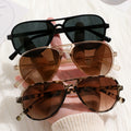 Three-Piece Double-Bridge Sunglasses Set with Coordinated Black, Tan and Tortoise Frame Finishes