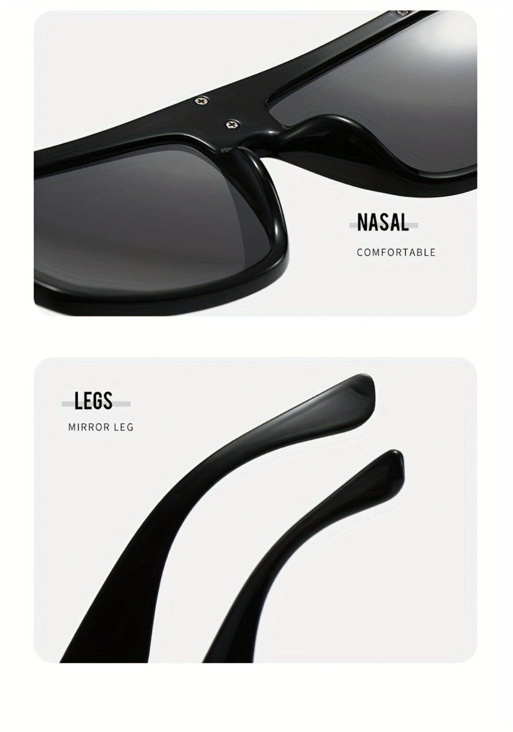Fashion Sunglasses - Oversized Square Glasses Cyberpunk Extra Large 139mm+ Frame with Gold - product detail view 13