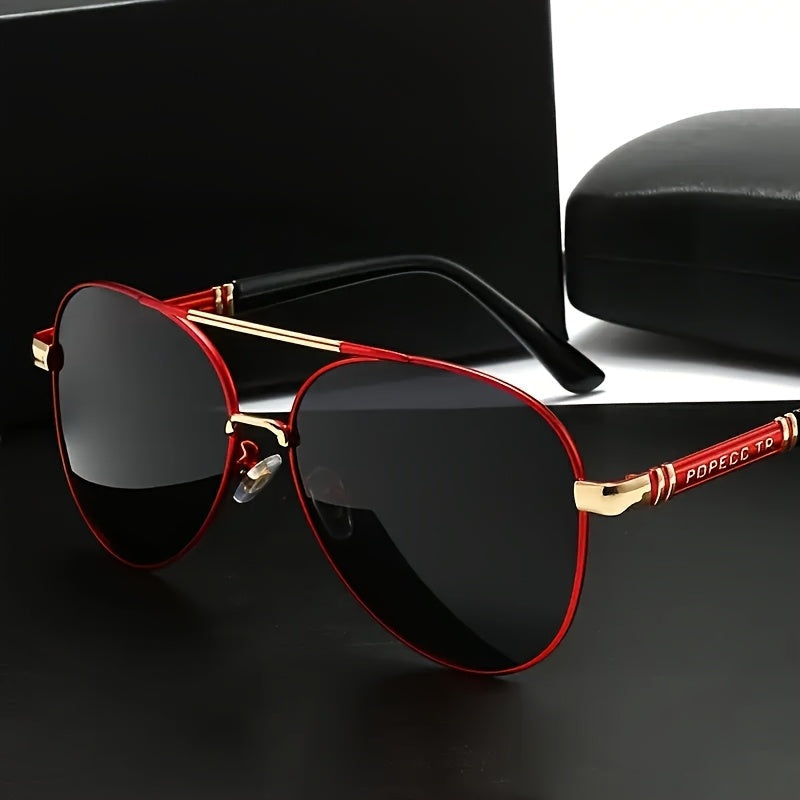 Sunglasses Double-Bridge Sunglasses for Men with Red Frame, Lenses and Hiking Fit with Specific Frame, Lens Color and Pack Choices