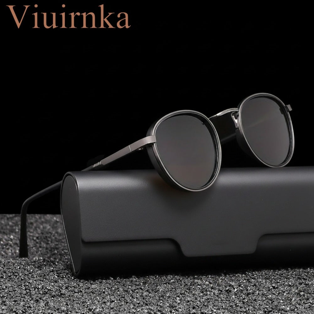 Fashion Sunglasses - Round Metal Polarized Unisex TAC Lens UV Protection, Lightweight Durable - product detail view 6