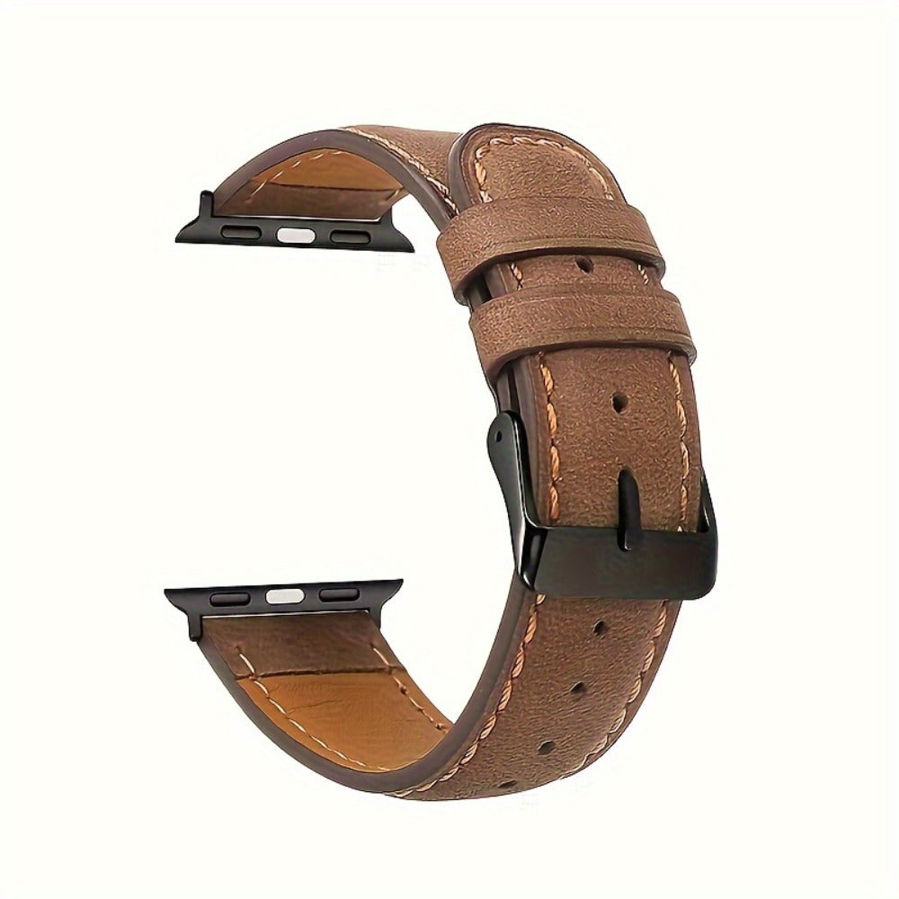 Fashion Watch - Genuine Leather Apple Band Deployant Clasp Replacement Strap for Apple - product detail view 7