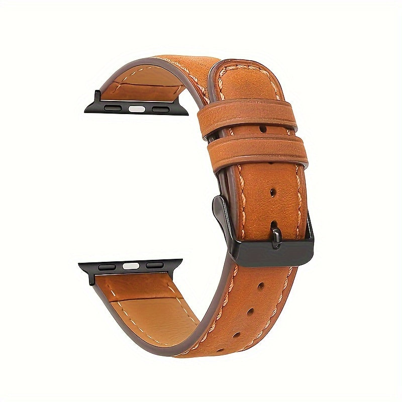 Fashion Watch - Genuine Leather Apple Band Deployant Clasp Replacement Strap for Apple - product detail view 11