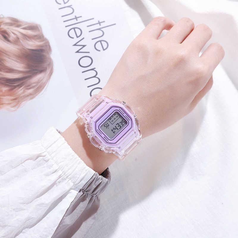 Fashion Watch - LED Digital Transparent Square Case Retro Futuristic Unisex Wristwatch - product detail view 15
