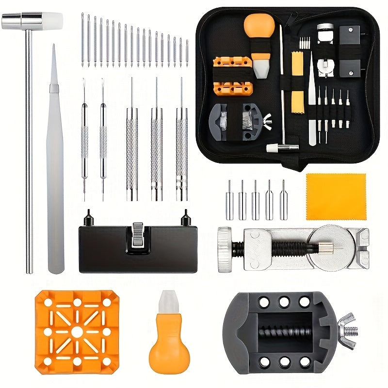 72-Piece Watch Repair Tool Kit with Zipper Case, Case Opener, Holder, Pin Punches and Screwdrivers