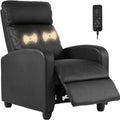 Faux Leather Recliner Chair with Footrest and Fold-Out Lounger