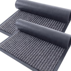 Door Mat 2-Pack Indoor Outdoor Welcome Entryway Rug Non-Slip Low Profile Polyester Floor Mat for Front Door Patio Porch Mudroom
