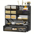 Mesh Desk Organizer with Pull-Out Drawer, Tiered Compartments and Six Color Checkout Options