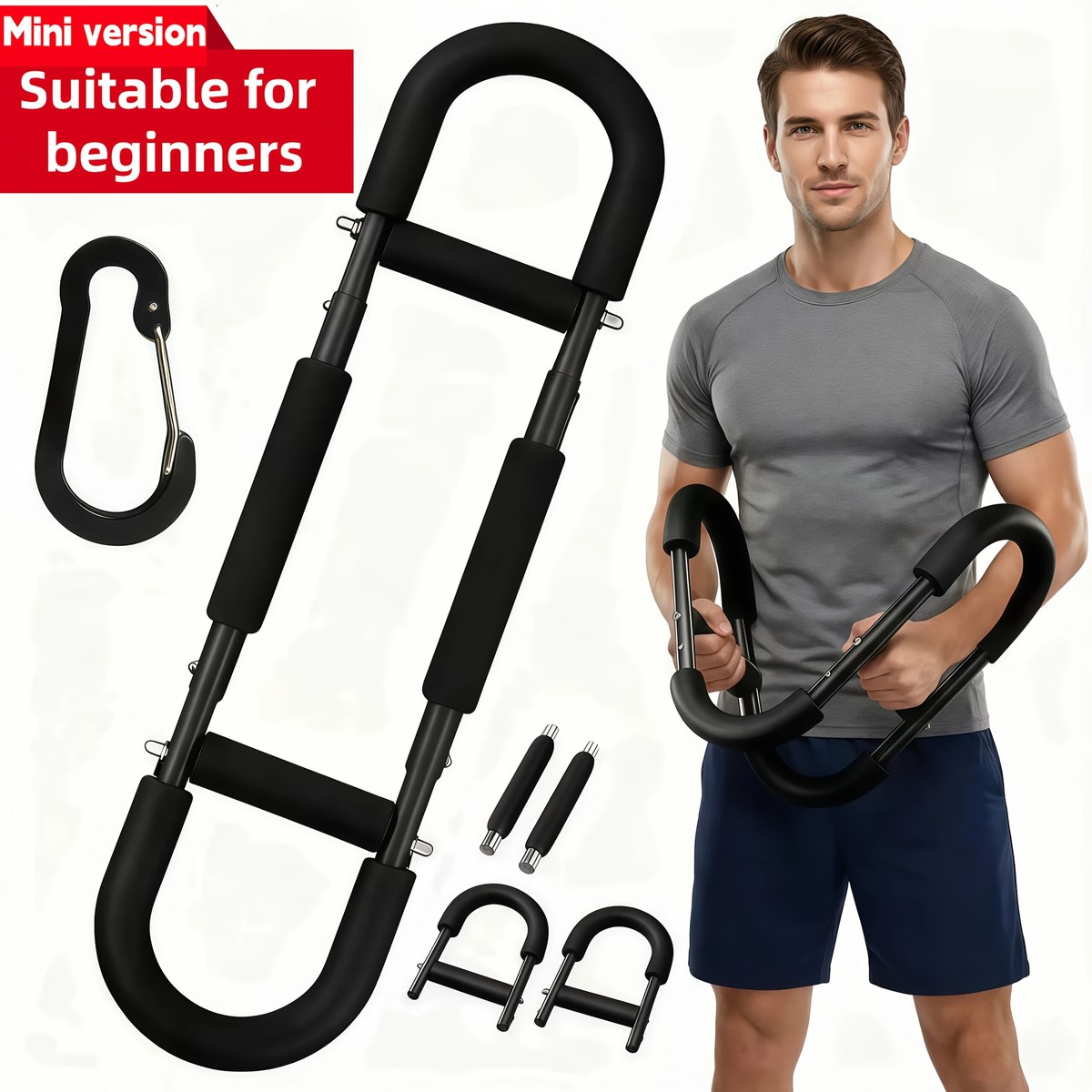 Fitness Equipment MoKo Spring Chest Expander with Black Mini Red Three-Tube and Blue Reinforced Options