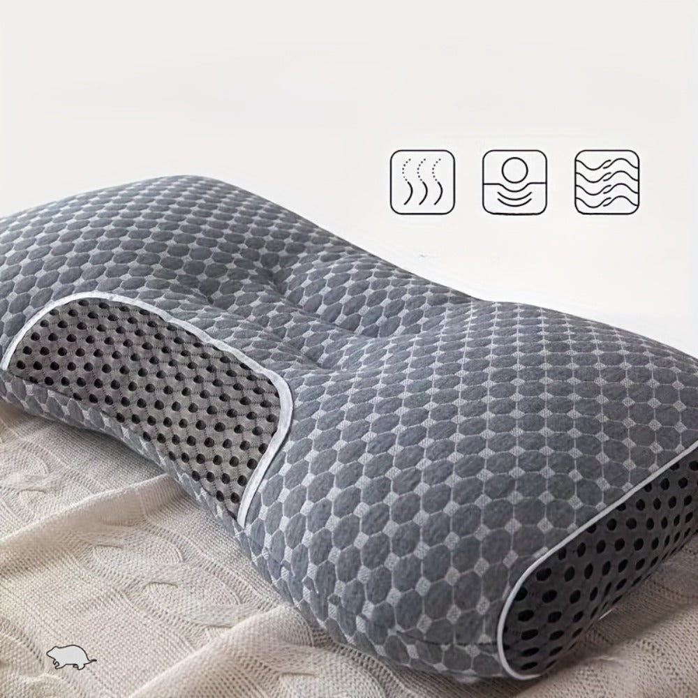 Cervical Neck Support Pillow Soft Knitted Ergonomic Orthopedic Contour Pillow for Deep Sleep – Non-Collapse High Pillow Core All Seasons