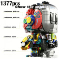 1377-Piece Mechanical Rabbit Building Block Model with Colorful Punk Styling and Rotating Limb Details
