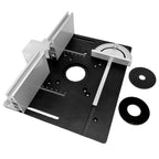 Aluminum Router Table Insert Plate with Fence & Miter Gauge - Precision Woodworking Tool, Dual Function Design